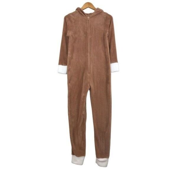 PJ Couture Hooded  Reindeer Jumpsuit One Piece Size Small - Picture 10 of 11